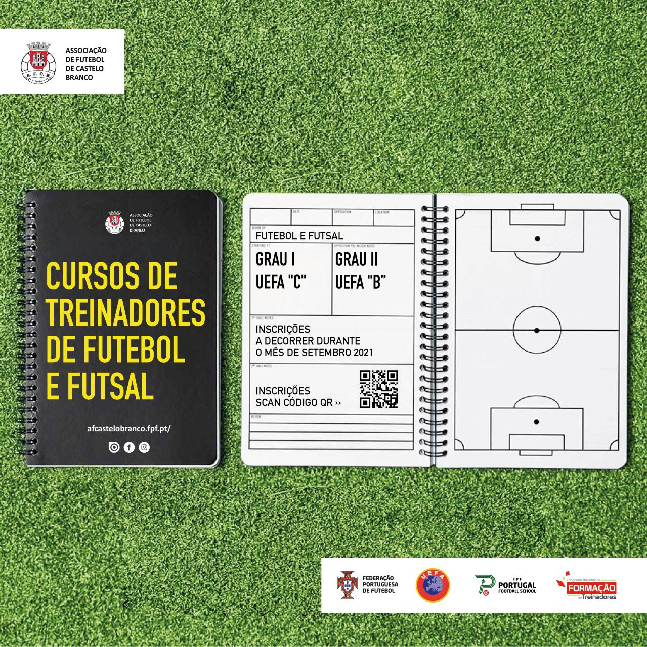 Abertas as pré-inscrições para os cursos de treinadores de futebol e futsal